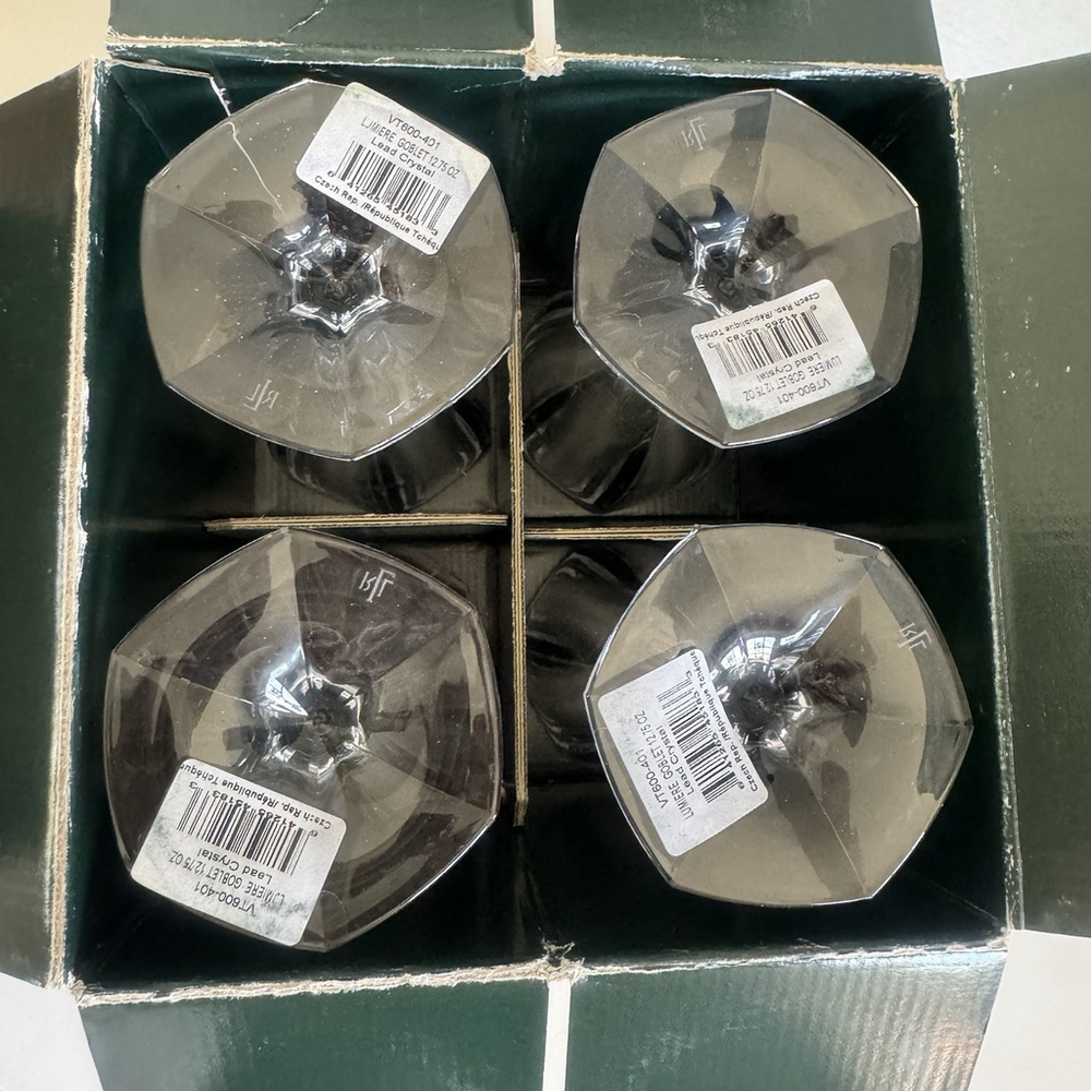 Ralph Lauren Lumiere Crystal Goblets, Etched LRL Set Of 4 RARE** - Picture 3 of 14